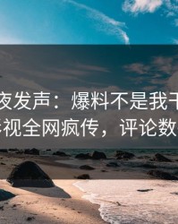 明星深夜发声：爆料不是我干的！人人影视全网疯传，评论数破万
