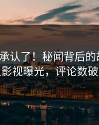 大V终于承认了！秘闻背后的故事在人人影视曝光，评论数破万